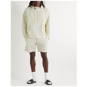 John Elliott | Men’s Reverse Burn Out Distressed Terry Drawstring Shorts | 3 / L
